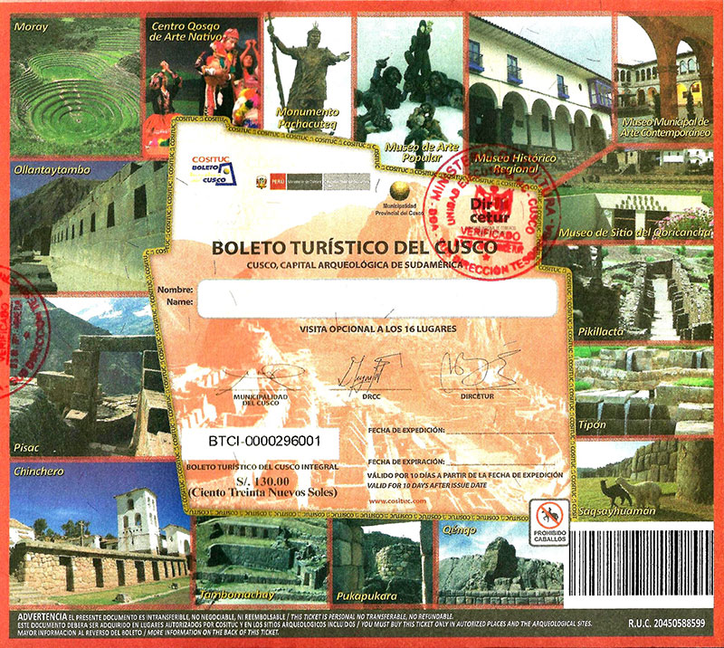 Pontos Turísticos de Cusco: no boleto turístico podemos entrar 16 atrações para visitar